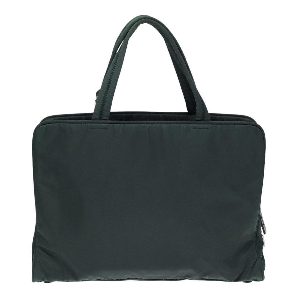 PRADA Hand Bag Nylon Green Silver Auth