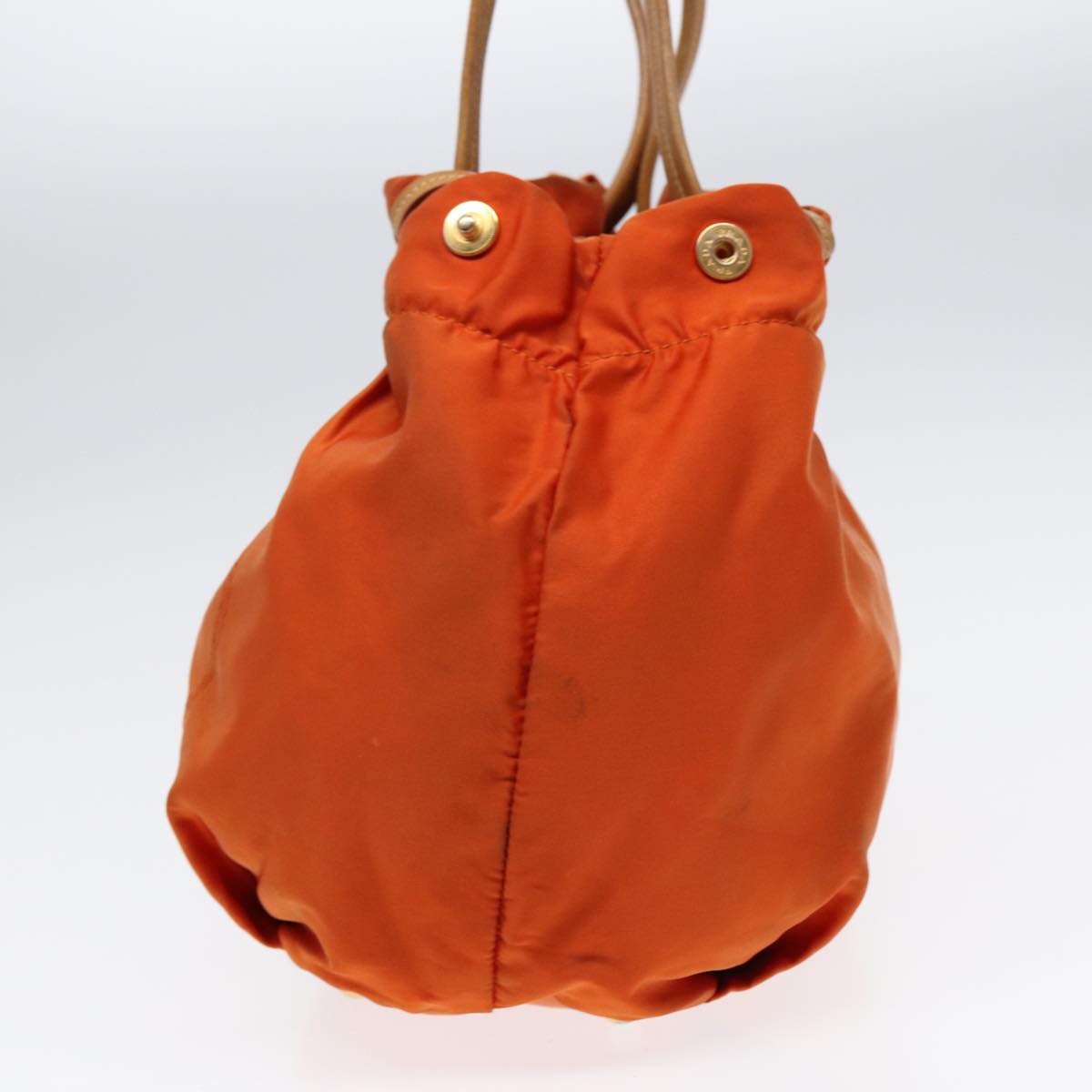 PRADA Shoulder Bag Nylon Orange Gold Auth