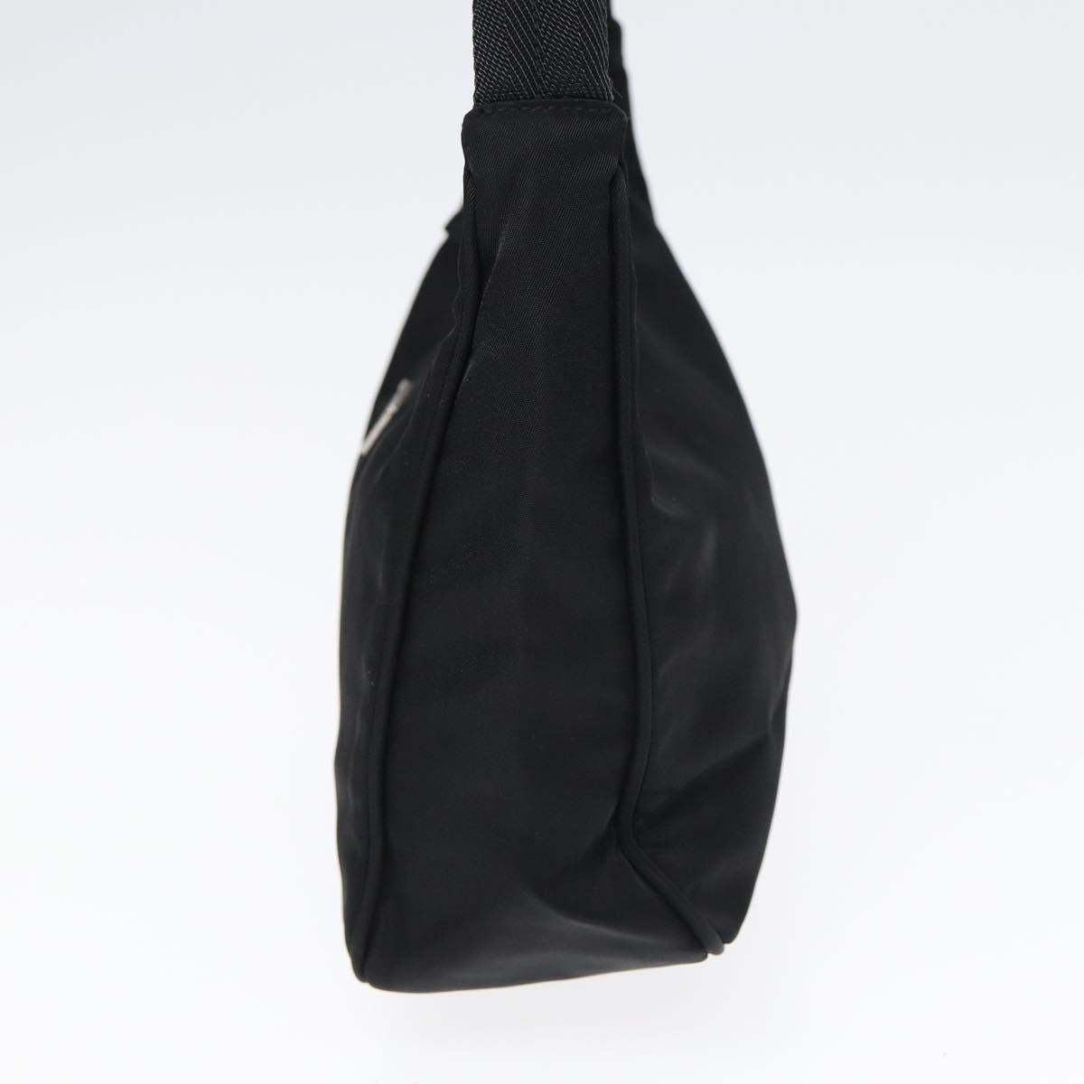 PRADA Hand Bag Nylon Black Silver Auth