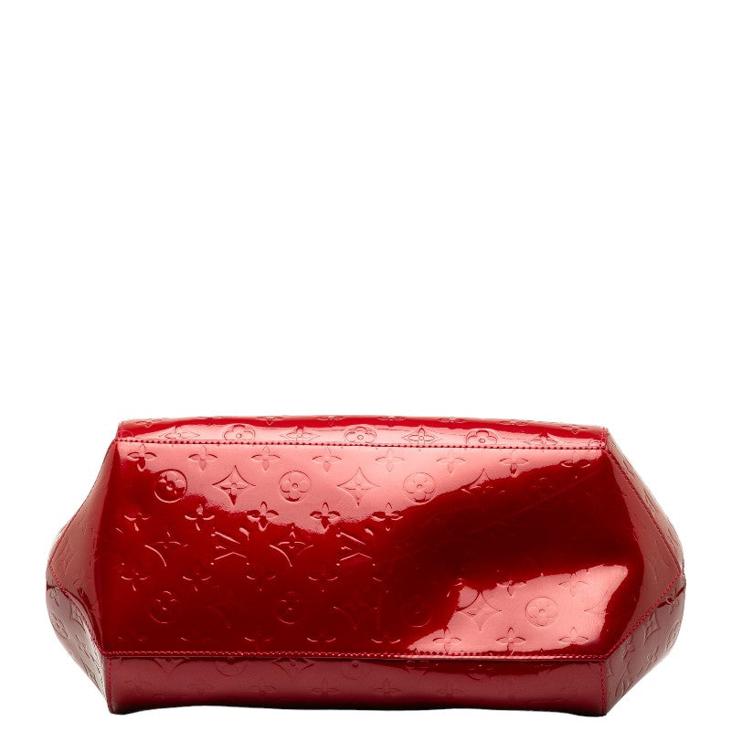Louis Vuitton Sherwood GM Handbag Monogram Vernis Red Patent Leather Ladies