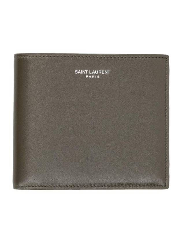 Luxury Saint Laurent Trending 2026 East West Leather Half Wallet Light Musk