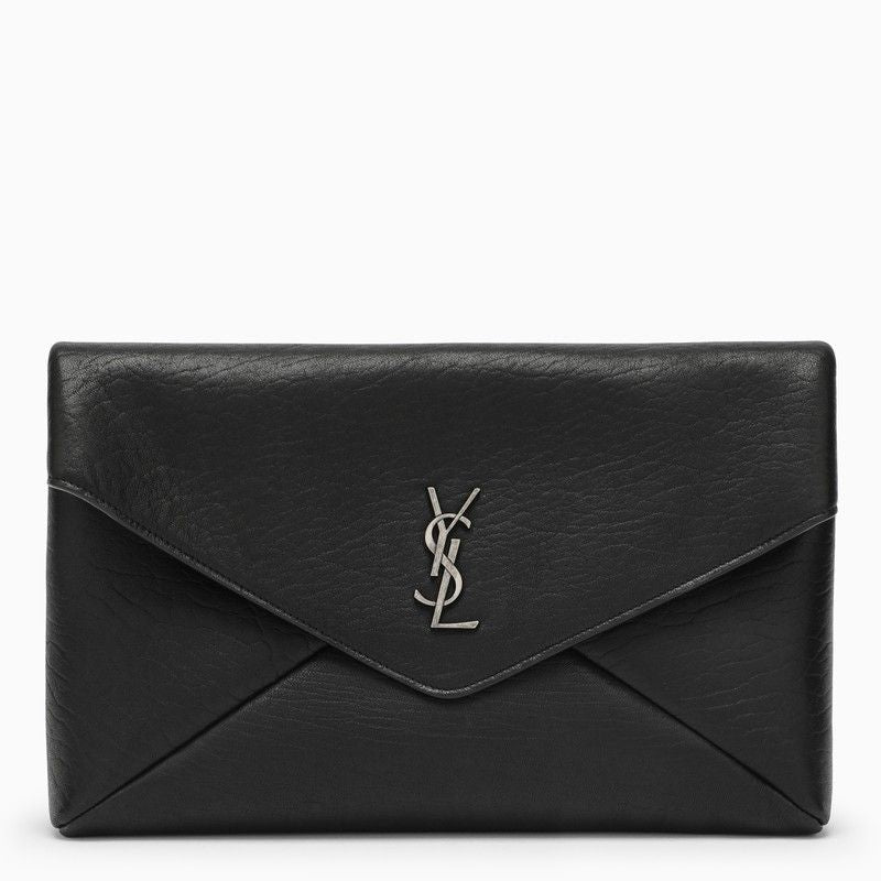 Luxury Saint Laurent Trending 2025 Men's Cassandre Large Envelope Clutch Bag With Logo in Black |