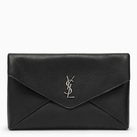 Luxury Saint Laurent Trending 2025 Men's Cassandre Large Envelope Clutch Bag With Logo in Black |