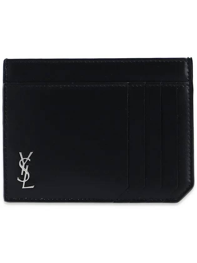 Luxury Saint Laurent Trending 2026 Monogram Logo Card Wallet Black