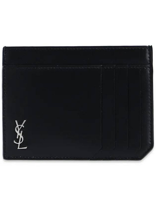 Luxury Saint Laurent Trending 2026 Monogram Logo Card Wallet Black