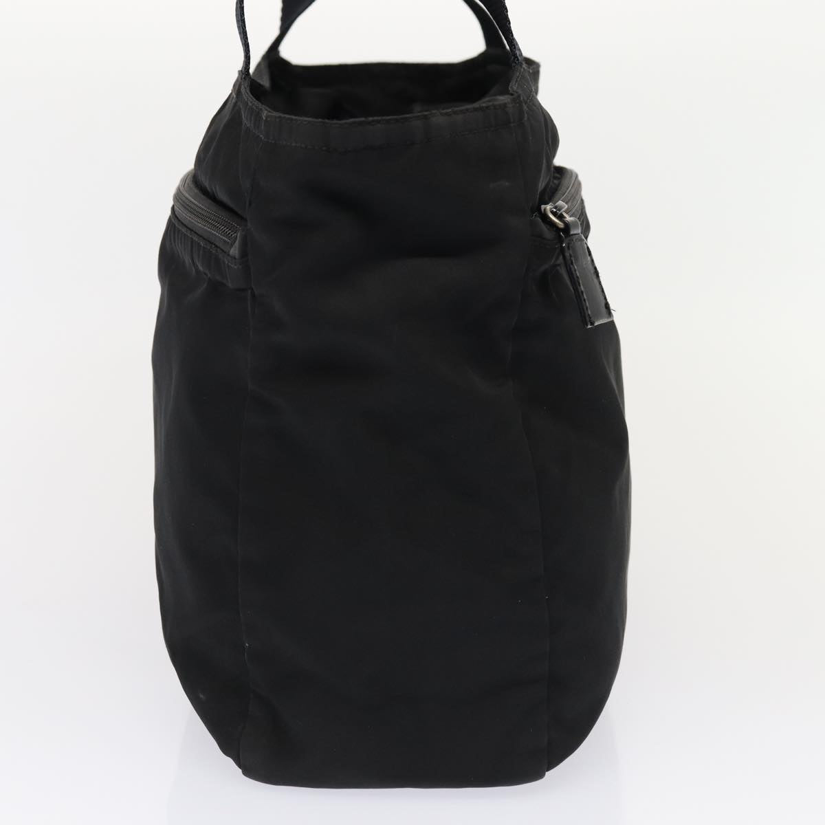 PRADA Tote Bag Nylon Black Silver Auth