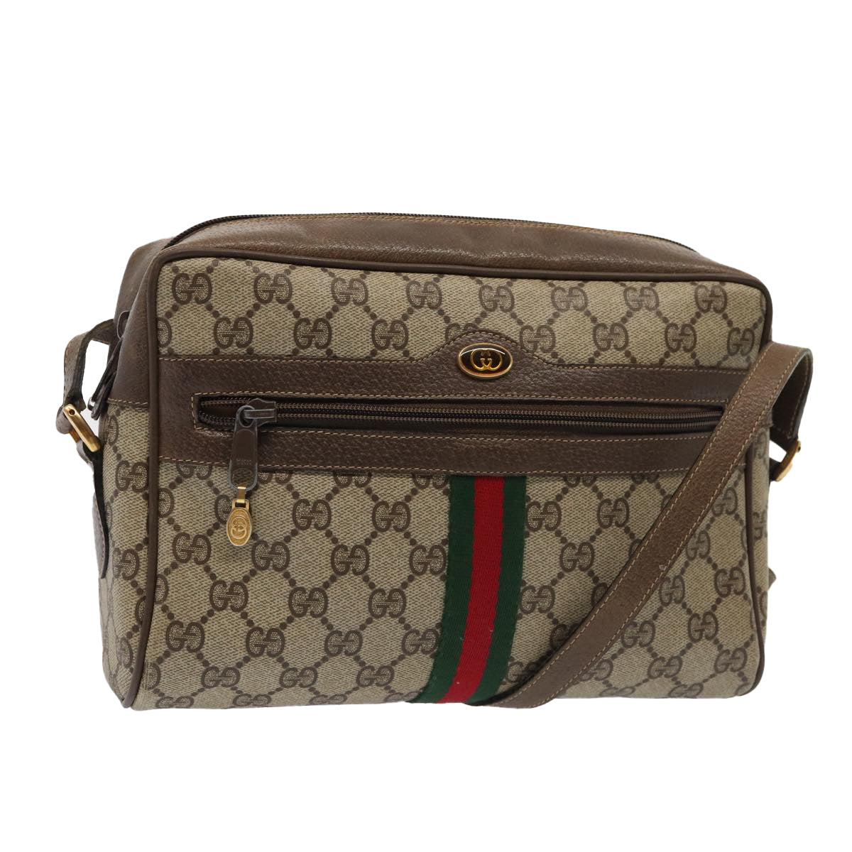 Gucci Leather Canvas Shoulder Bag