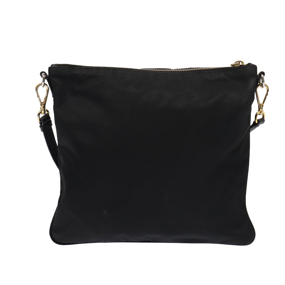 PRADA Shoulder Bag Nylon Black Gold Auth