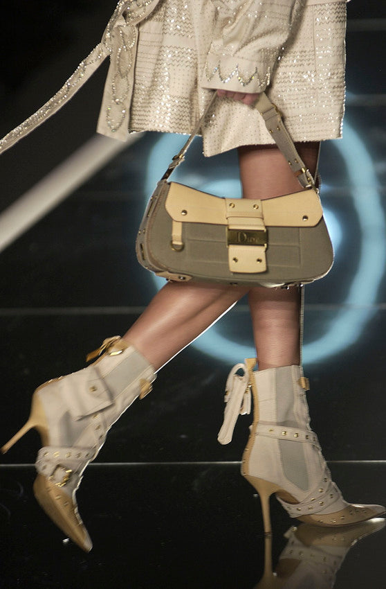 Dior Monogram Leather Canvas Shoulder Bag