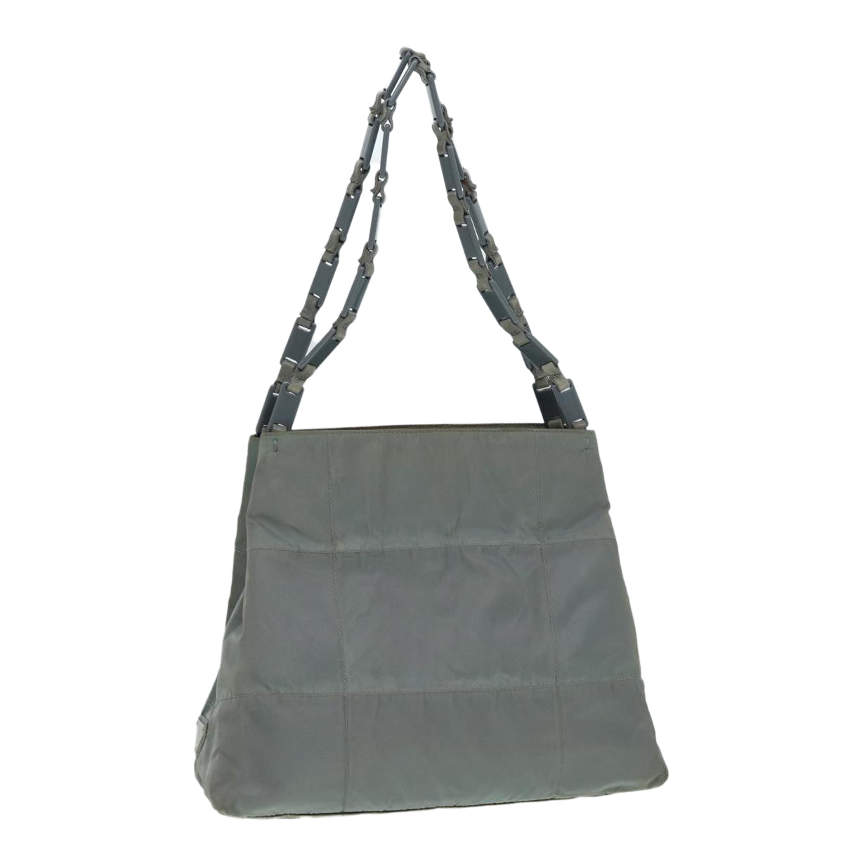 PRADA Tote Bag Nylon Gray Silver Auth