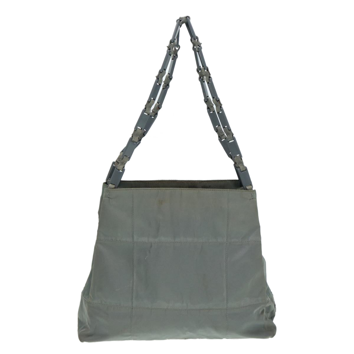 PRADA Tote Bag Nylon Gray Silver Auth
