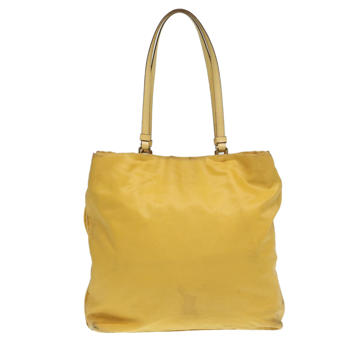 PRADA Tote Bag Nylon Yellow Gold Auth