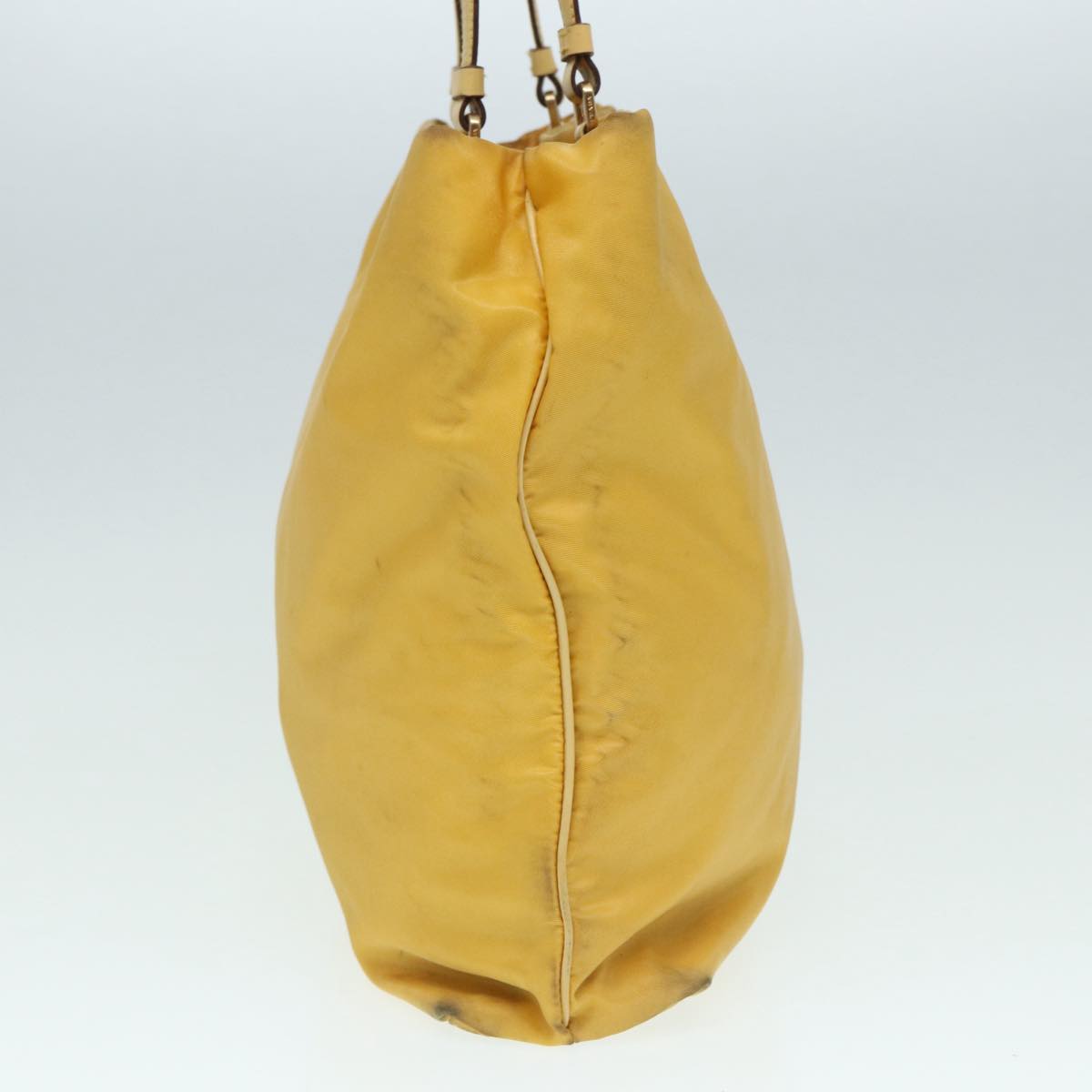PRADA Tote Bag Nylon Yellow Gold Auth