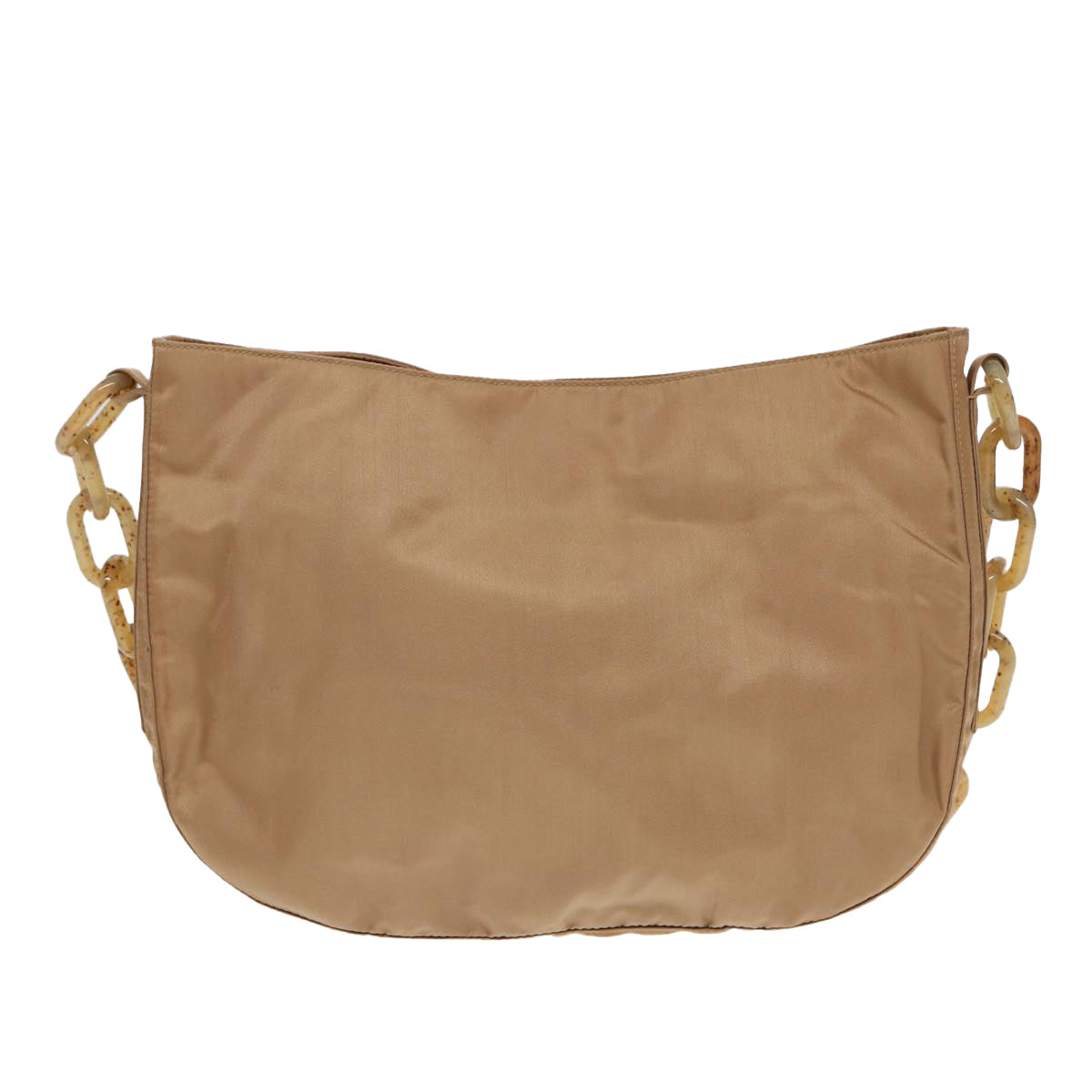 PRADA Shoulder Bag Nylon Brown Silver Auth