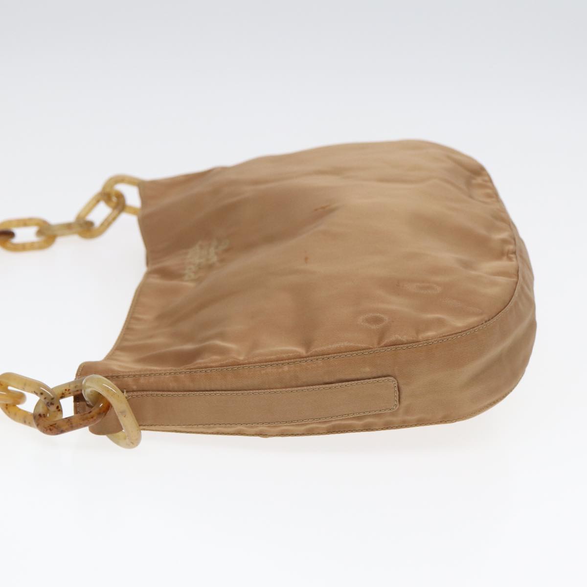 PRADA Shoulder Bag Nylon Brown Silver Auth