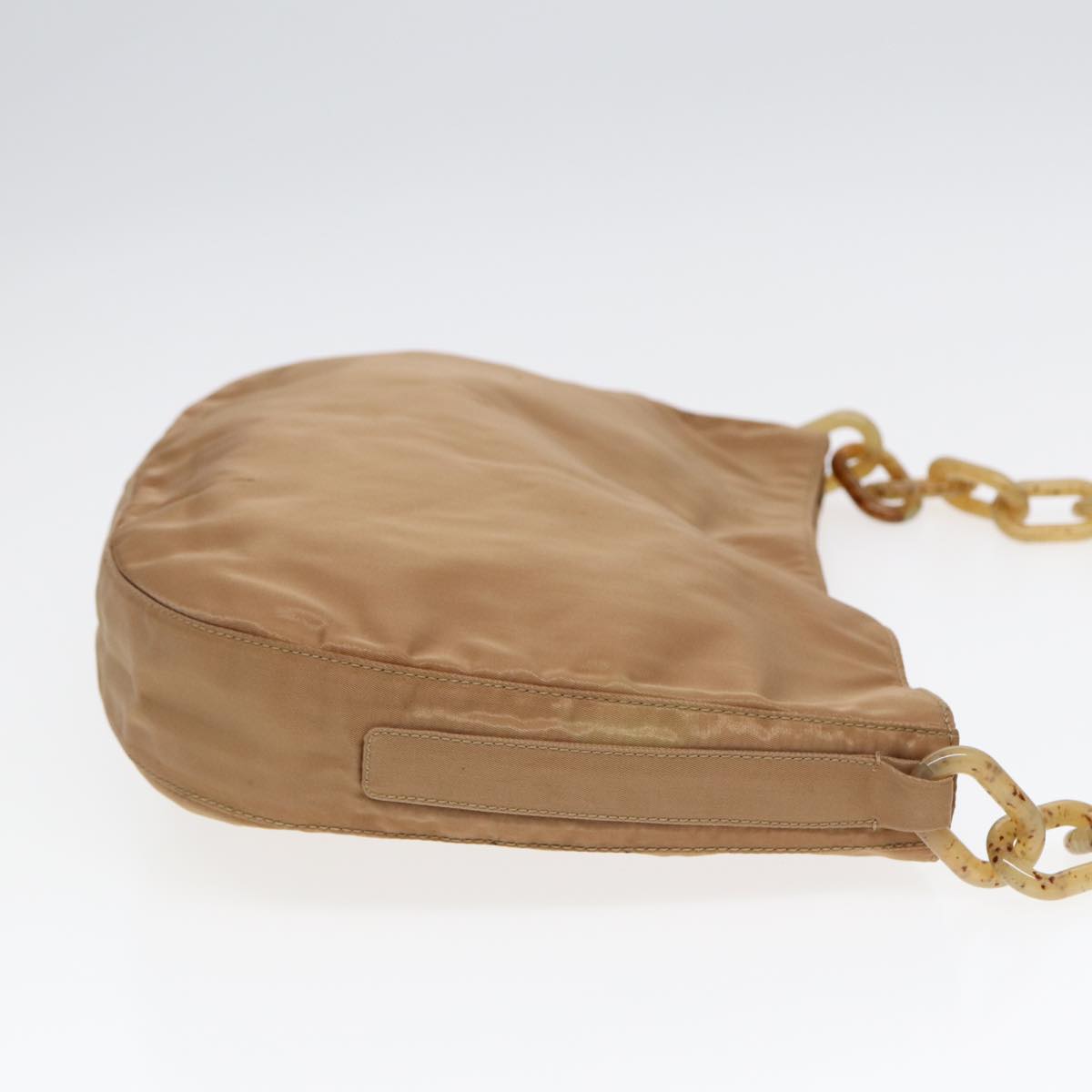 PRADA Shoulder Bag Nylon Brown Silver Auth