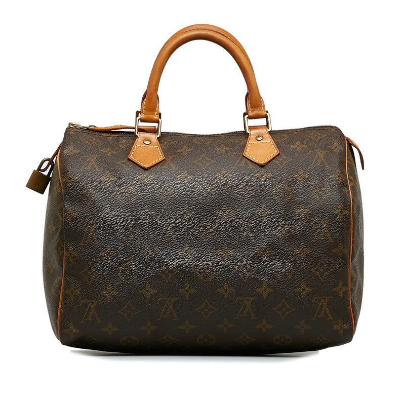 Louis Vuitton Monogram Speed 30 Handbag Mini Boston Bag Brown PVC Leather Lady Louis Vuitton
