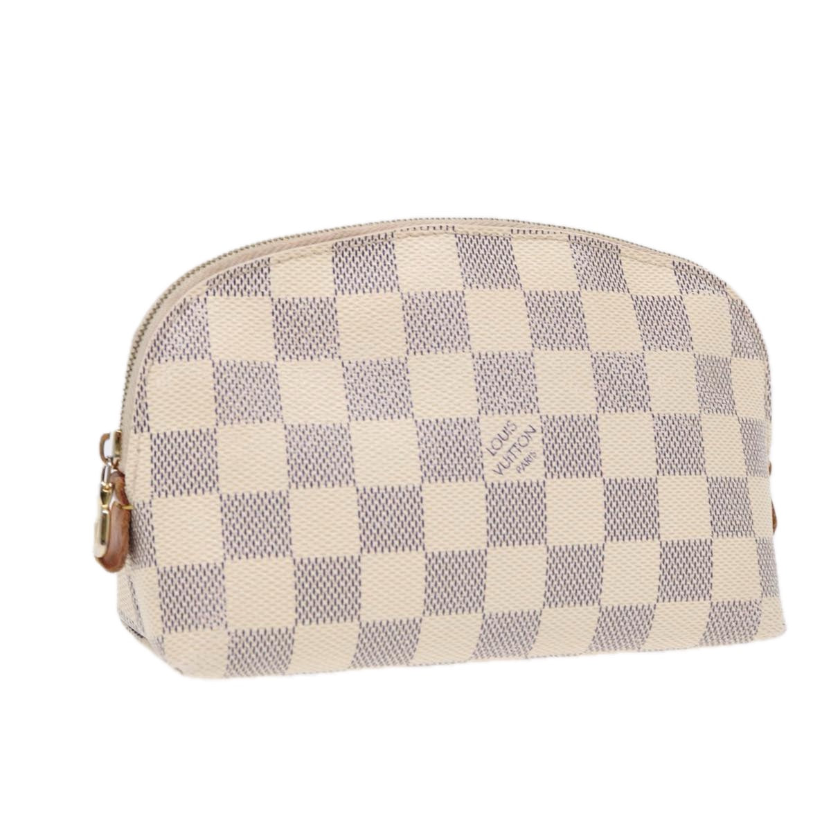 LOUIS VUITTON Damier Azur Pochette Cosmetic PM Pouch LV Auth Clutch