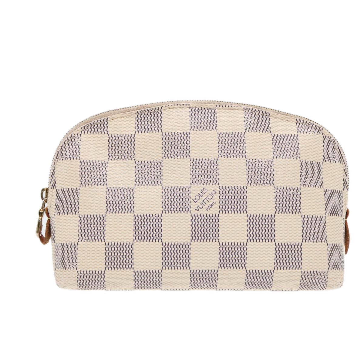 LOUIS VUITTON Damier Azur Pochette Cosmetic PM Pouch LV Auth Clutch