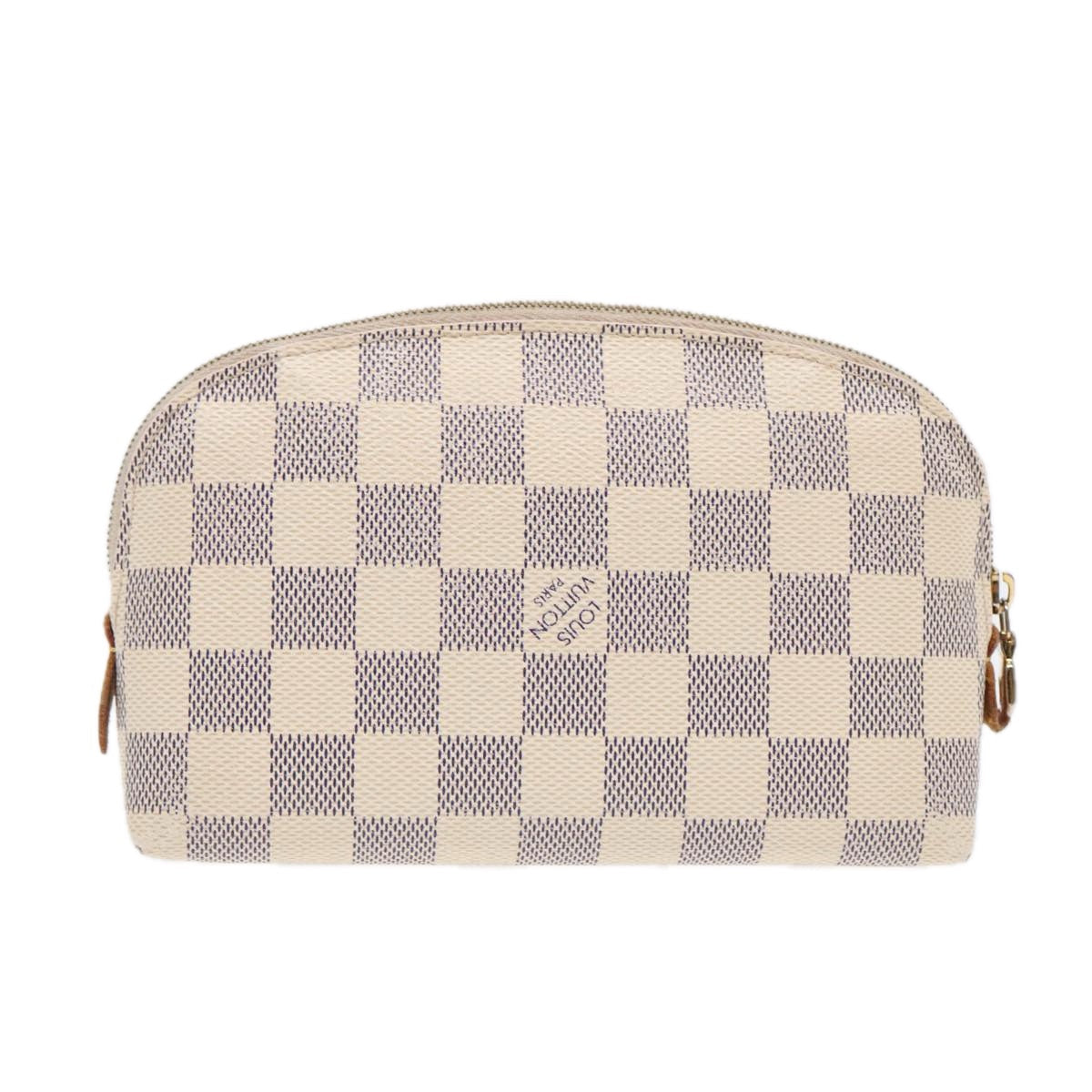 LOUIS VUITTON Damier Azur Pochette Cosmetic PM Pouch LV Auth Clutch