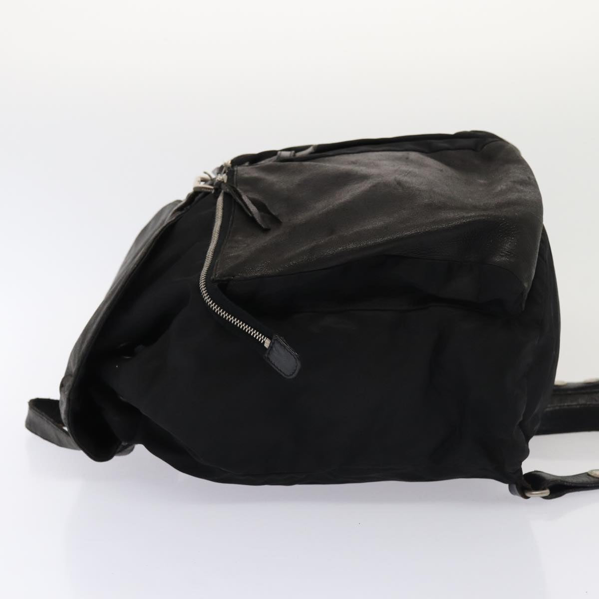 PRADA Backpack Nylon Leather Black Auth