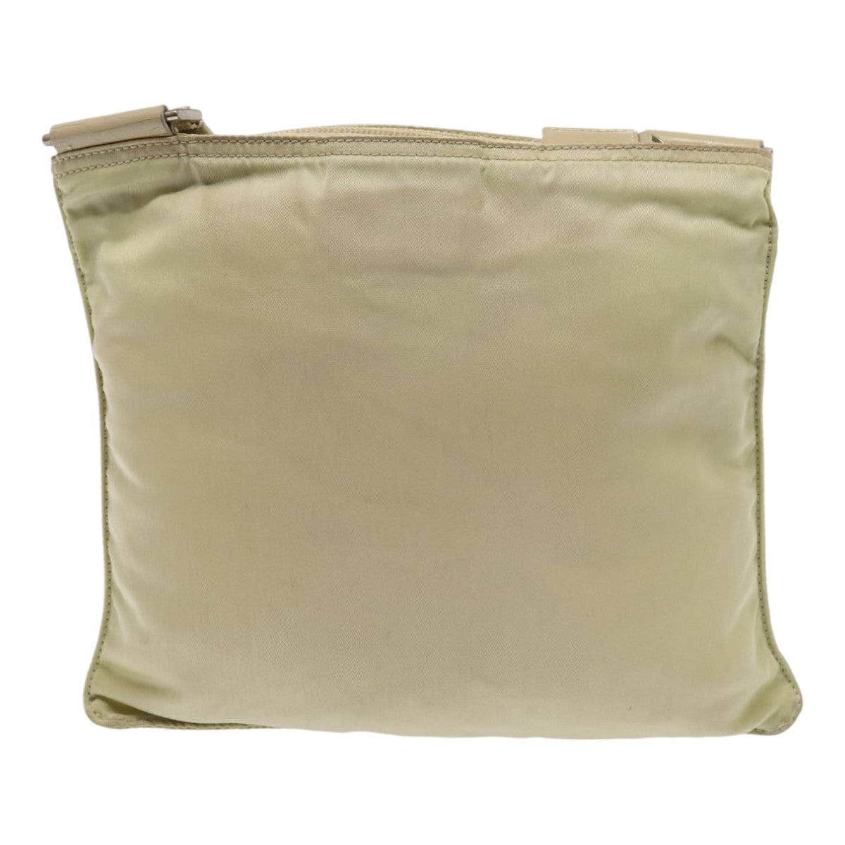 PRADA Shoulder Bag Nylon Cream Silver Auth