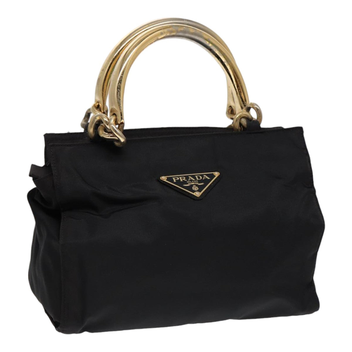PRADA Hand Bag Nylon Black Auth