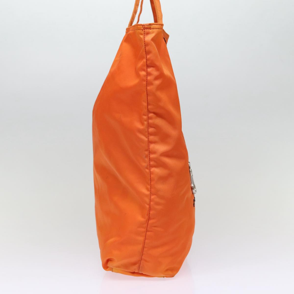 PRADA Tote Bag Nylon Orange Silver Auth
