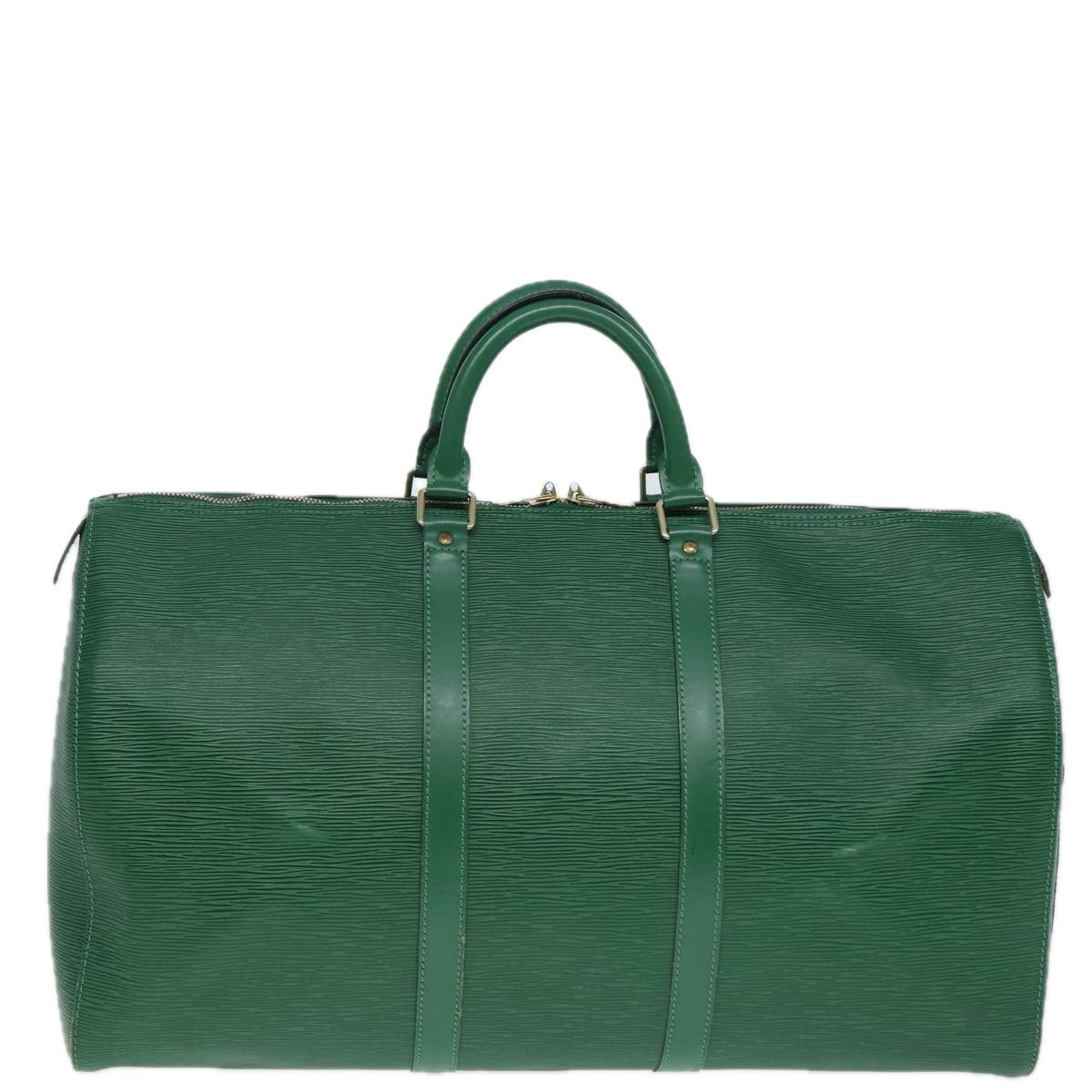LOUIS VUITTON Epi Keepall 50 Boston Bag Green LV Auth