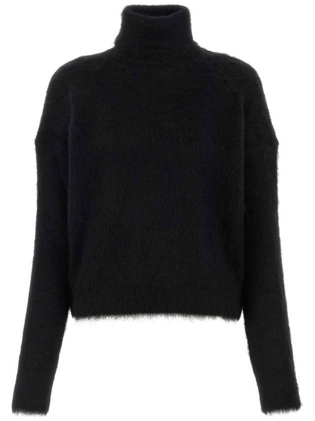 Luxury Saint Laurent Trending 2026 Women's Mohair Blend Turtleneck Black