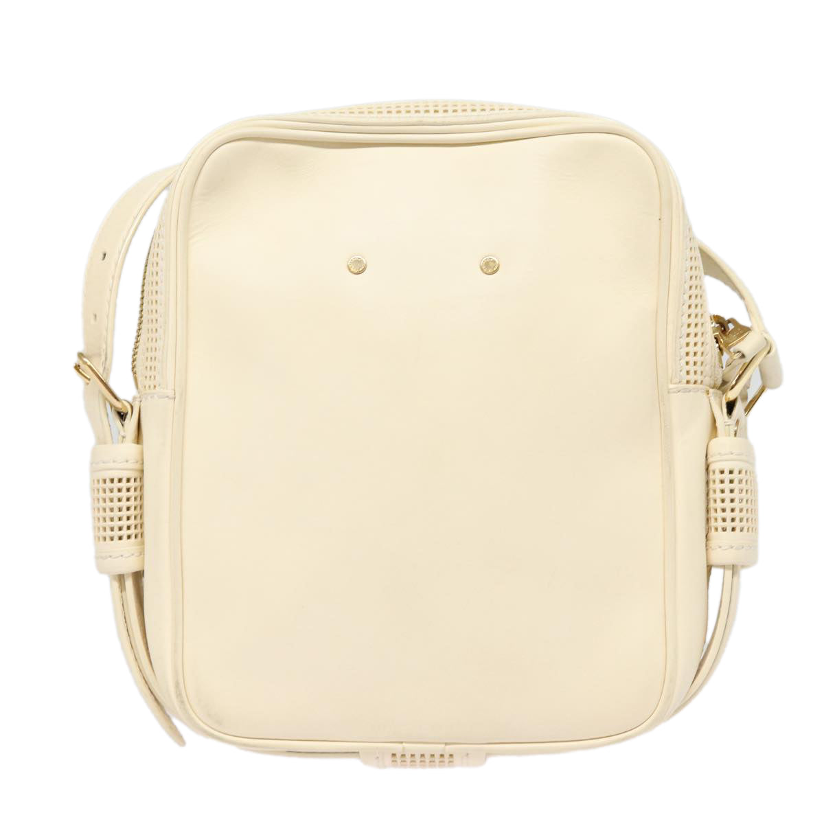 LOUIS VUITTON Cuir Bequia Trotteur MM Bag Leather White LV Auth