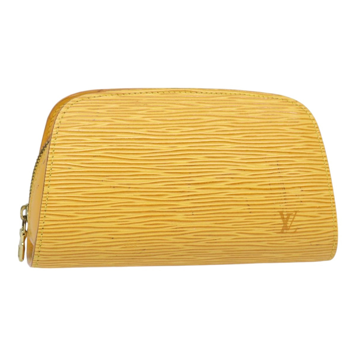 LOUIS VUITTON Epi Dauphine PM Pouch Yellow LV Auth Clutch