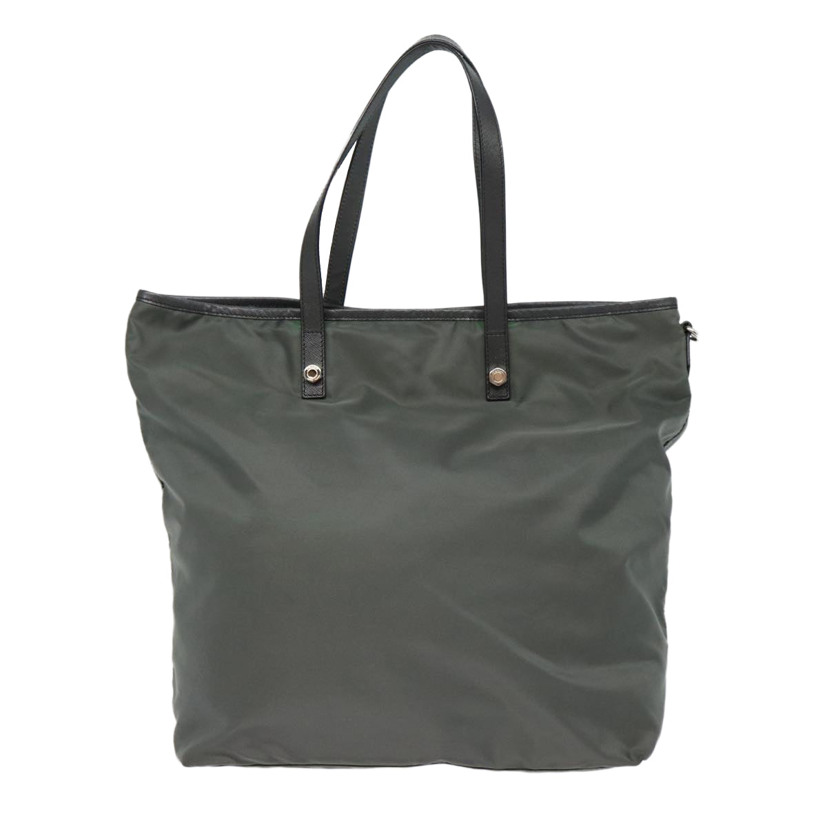 PRADA Tote Bag Nylon Gray Silver Auth