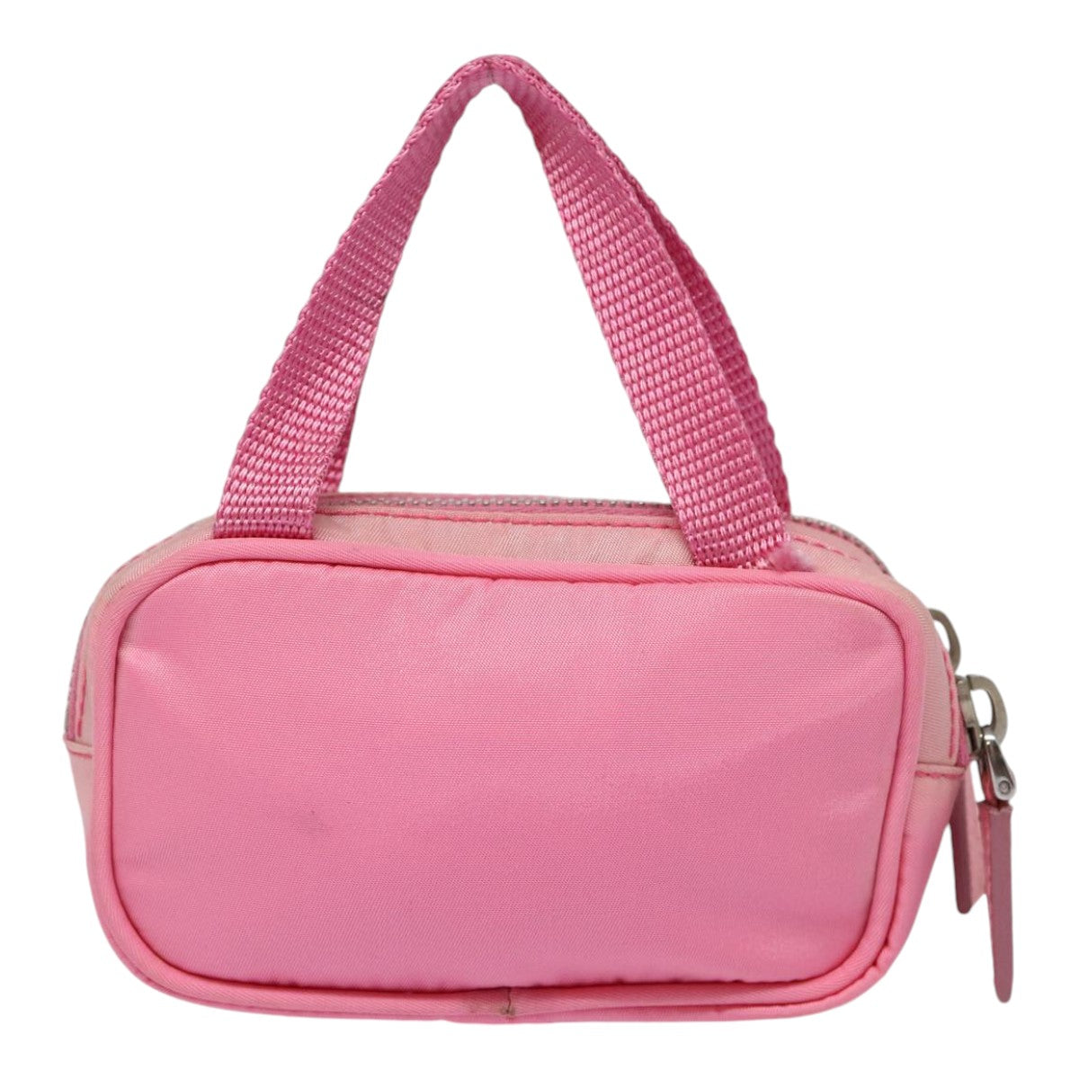 PRADA Mini Hand Bag Nylon Pink Silver Auth