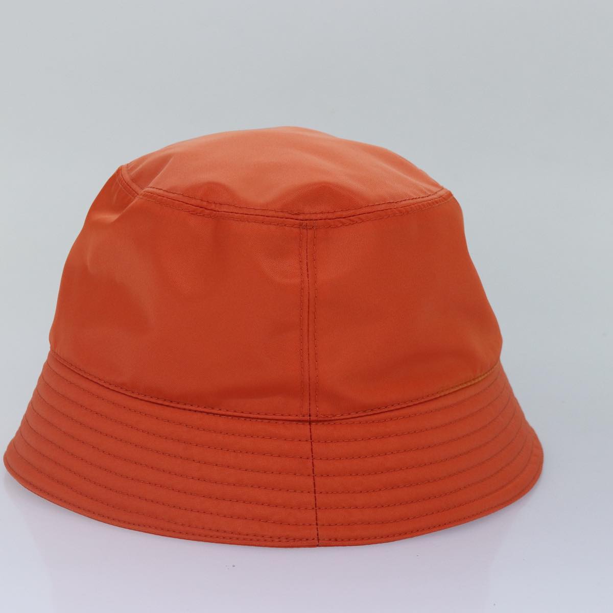 PRADA Bucket Hat Nylon L Orange Auth Luxury Handbag