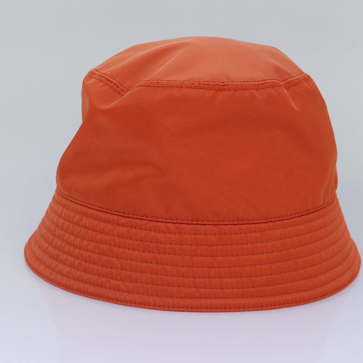 PRADA Bucket Hat Nylon L Orange Auth Luxury Handbag