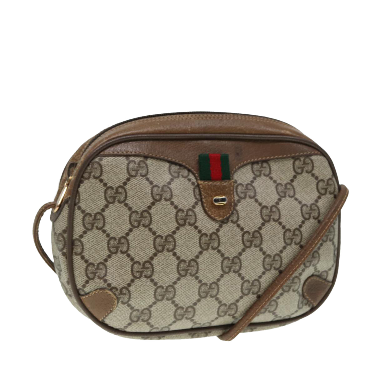 Gucci Leather Canvas Shoulder Bag