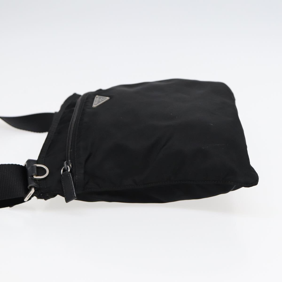 PRADA Shoulder Bag Nylon Black Silver Auth