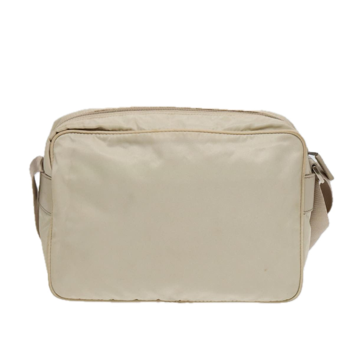 PRADA Shoulder Bag Nylon White Silver Auth