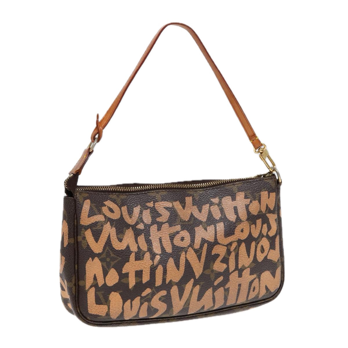 LOUIS VUITTON Monogram Graffiti Pochette Accessoires Orange LV Auth Clutch