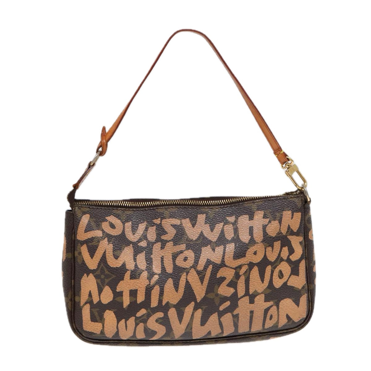 LOUIS VUITTON Monogram Graffiti Pochette Accessoires Orange LV Auth Clutch