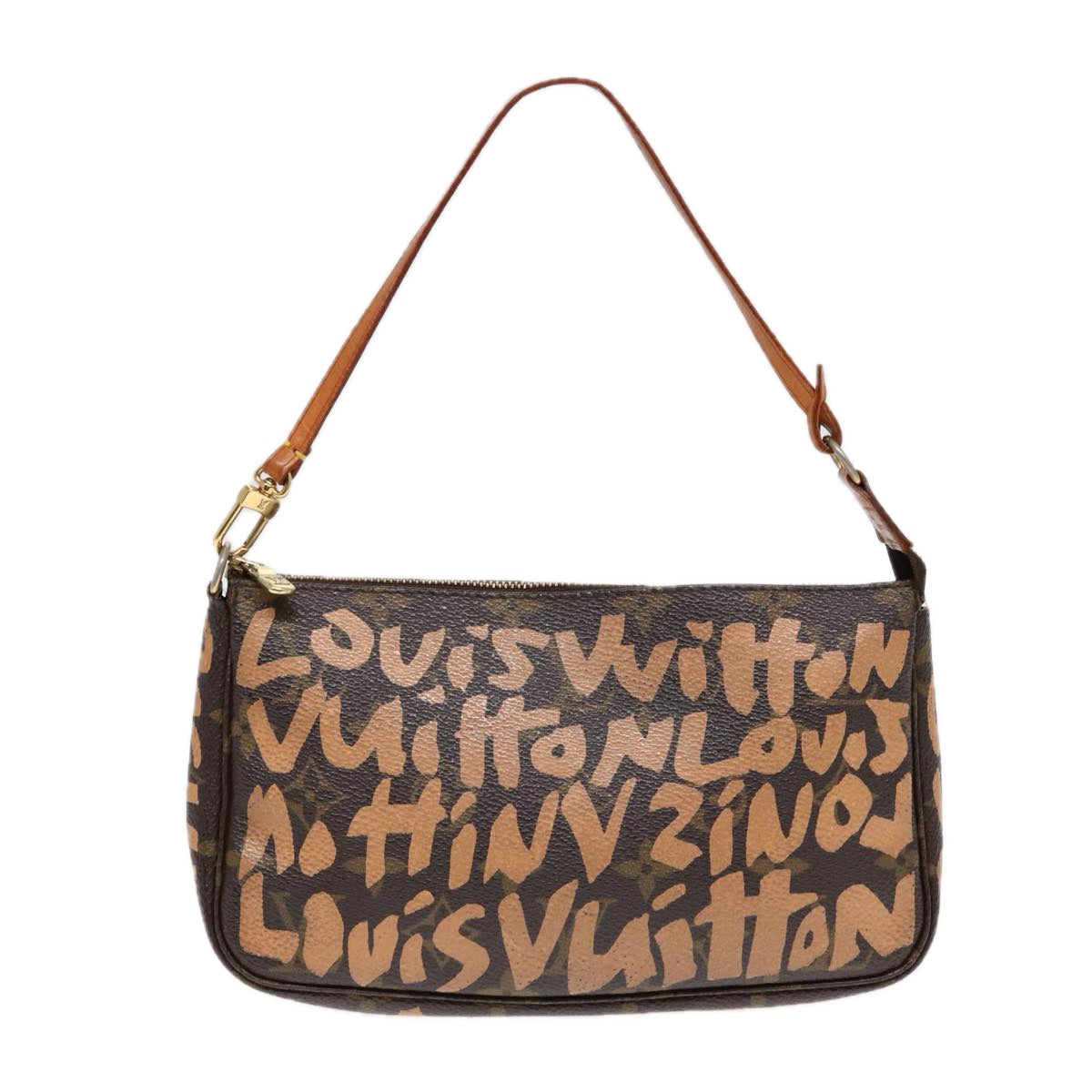 LOUIS VUITTON Monogram Graffiti Pochette Accessoires Orange LV Auth Clutch