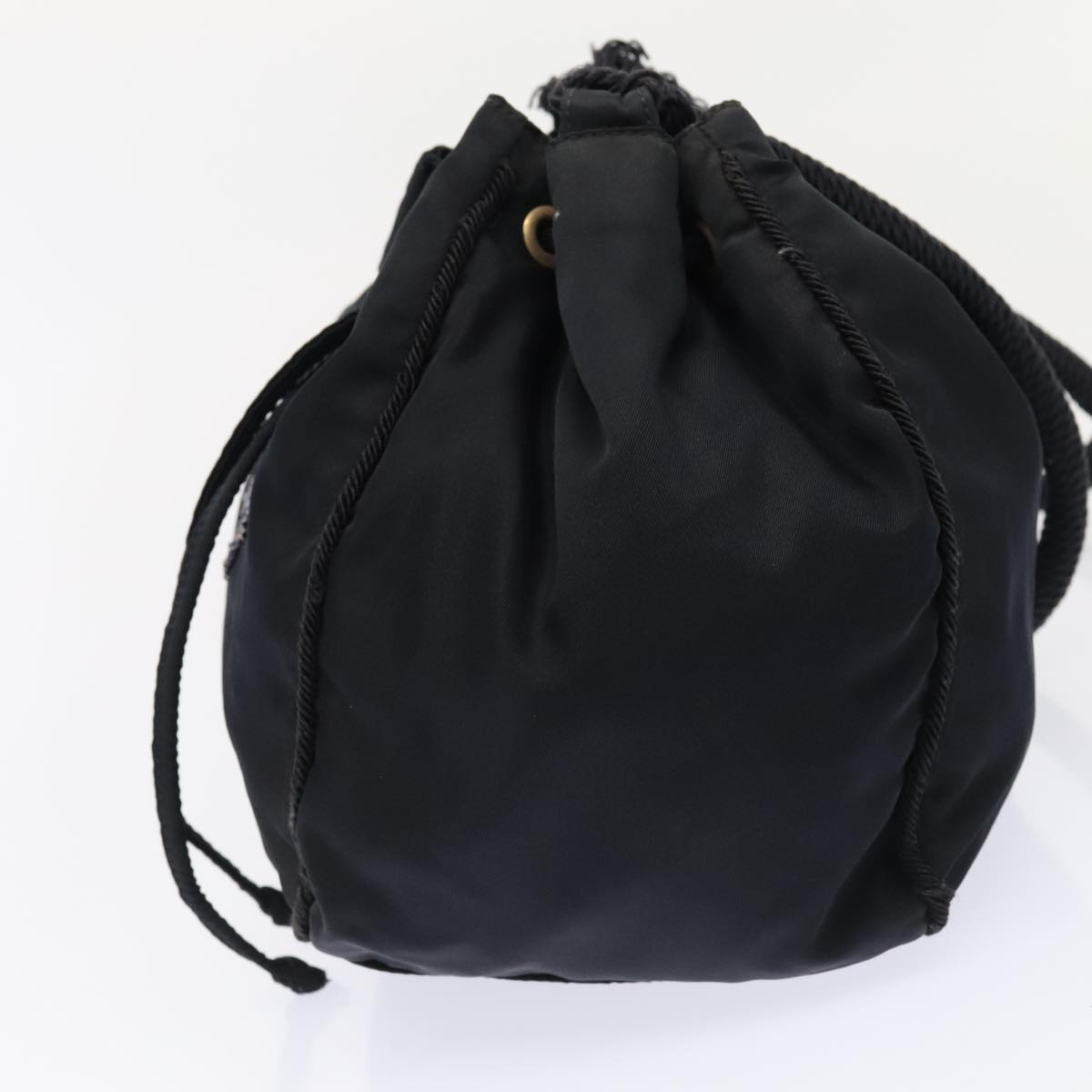 PRADA Shoulder Bag Nylon Navy Gold Auth
