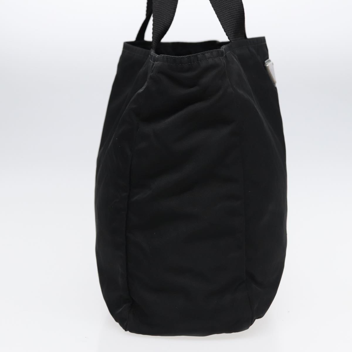 PRADA Hand Bag Nylon Black Silver Auth
