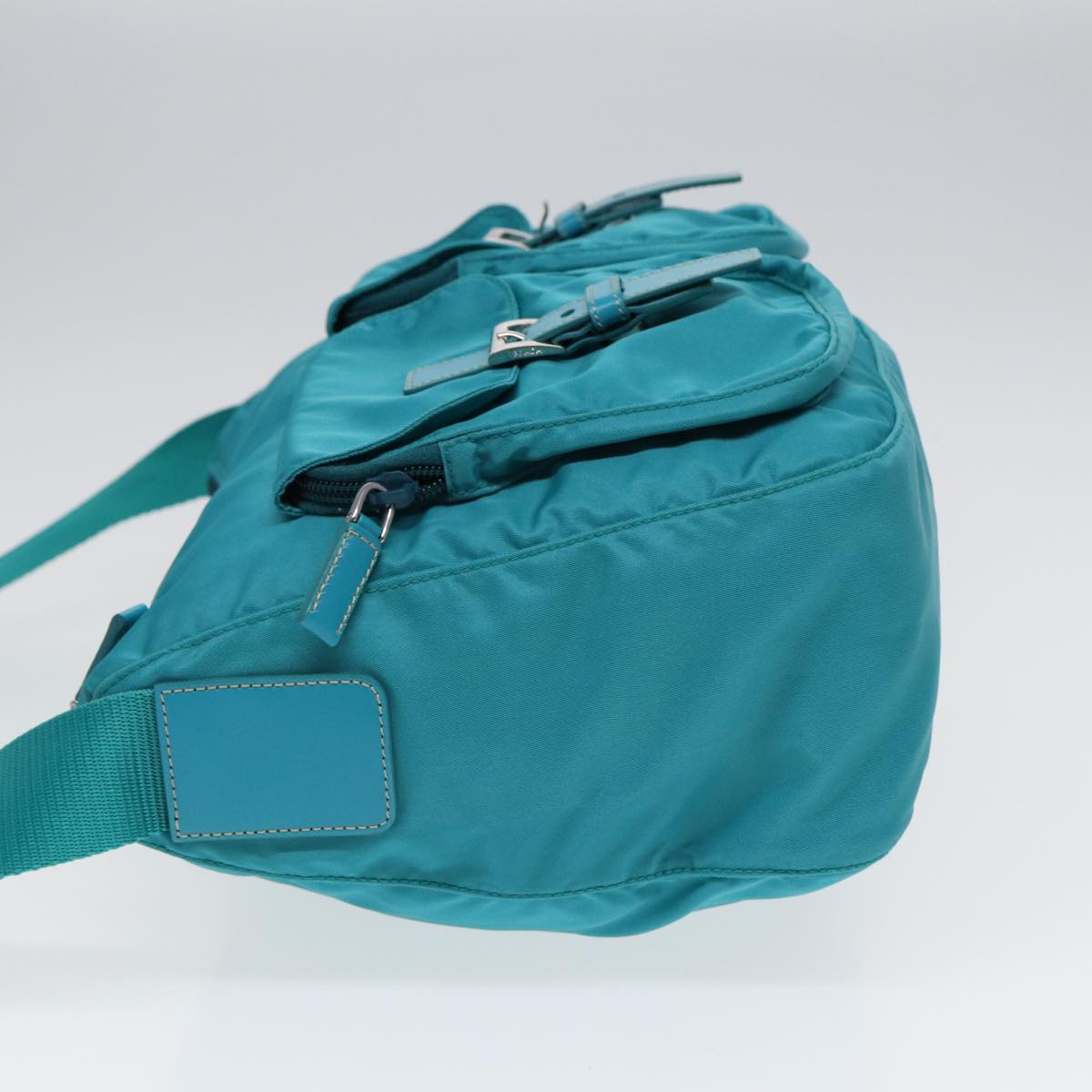 PRADA Shoulder Bag Nylon Turquoise Blue Auth