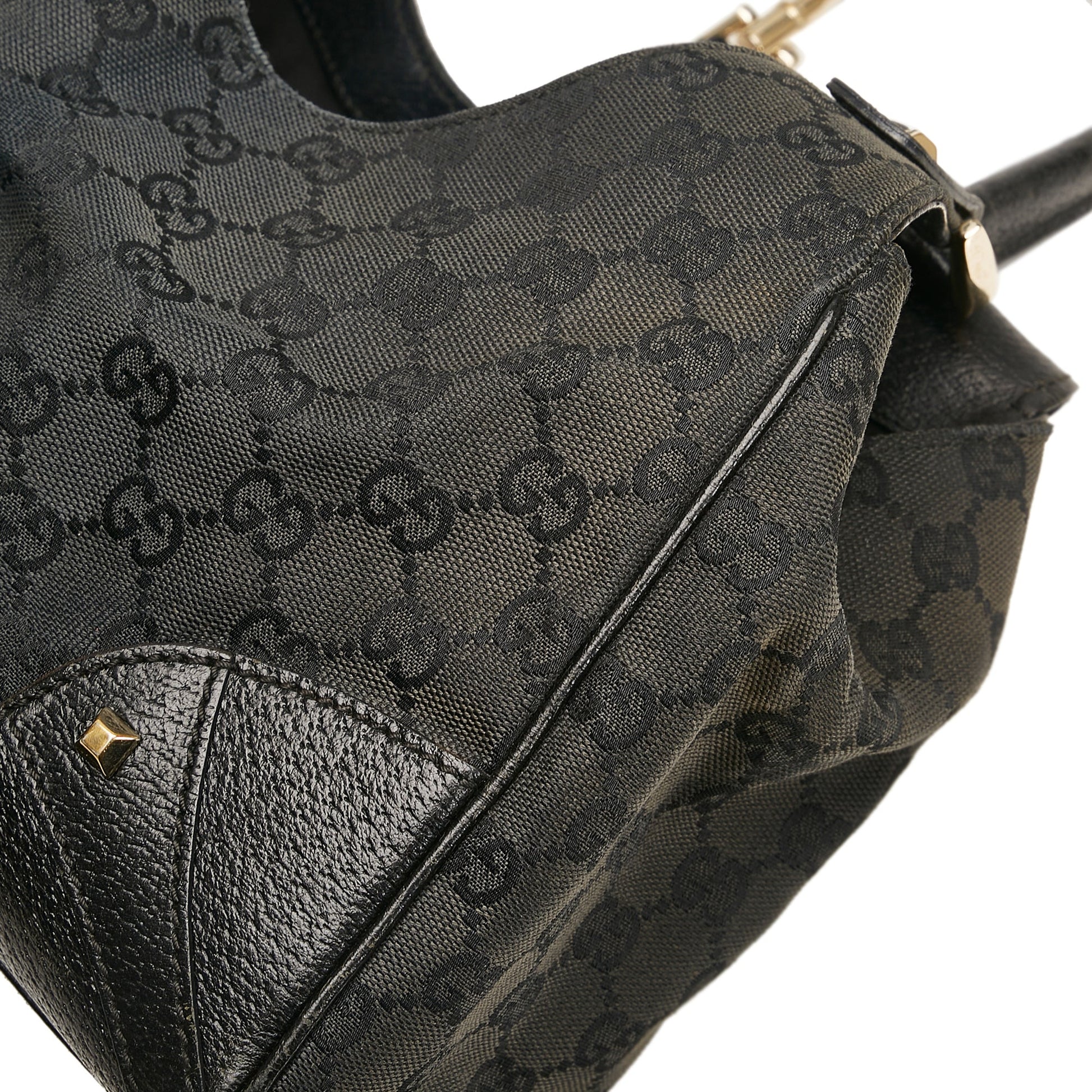Gucci Jackie Leather Canvas Handbag