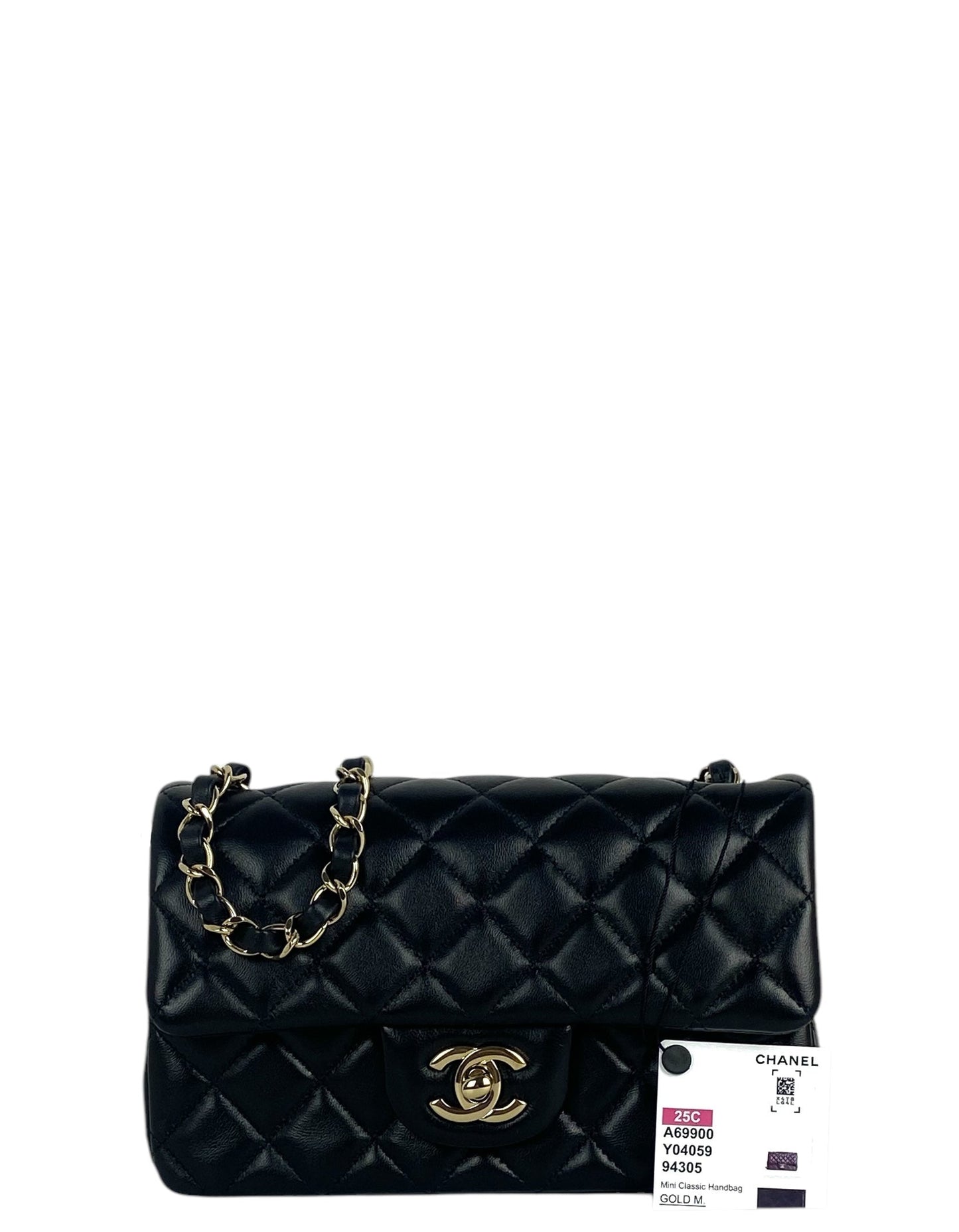 Chanel Black Lambskin Rectangular Mini Flap Bag