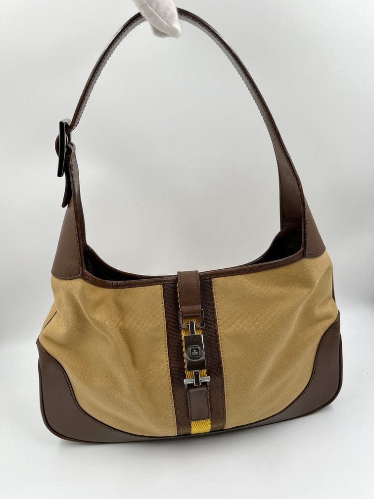 Gucci Nylon Leather Canvas Shoulder Bag