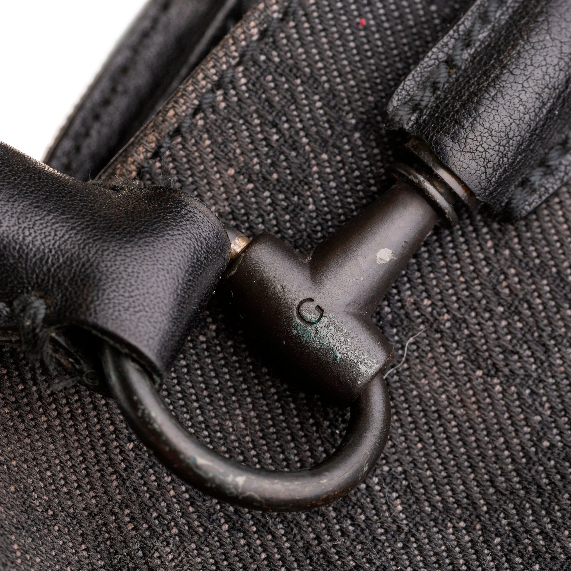 Gucci Black Leather Canvas Tote Style 31