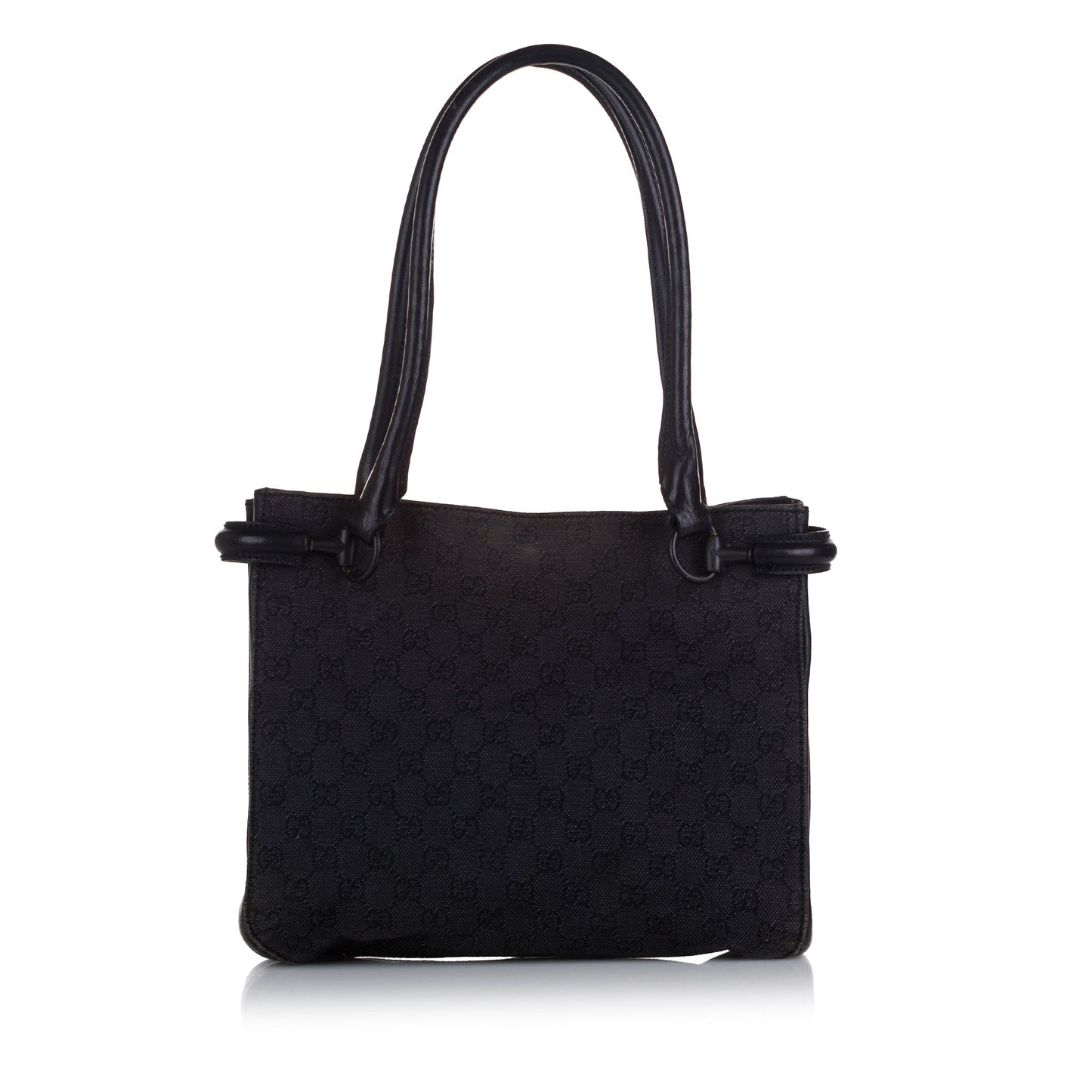 Gucci Black Leather Canvas Tote Style 31
